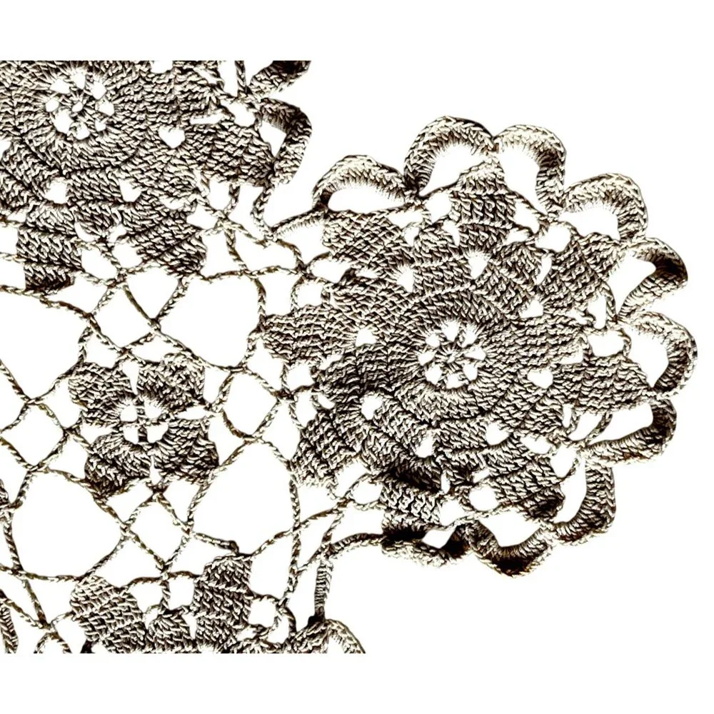 Beige Crochet Doily 14.5